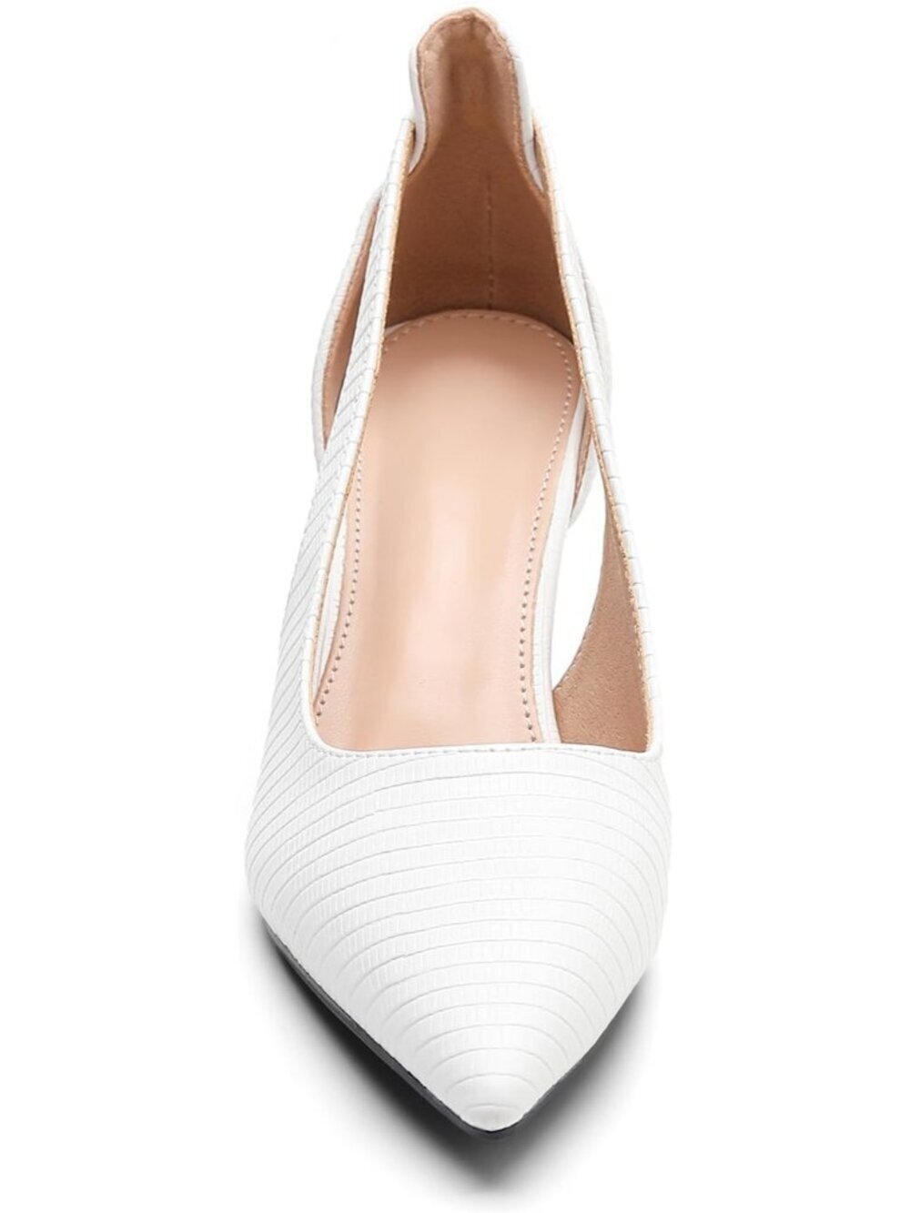 Women's White Stiletto Heels Closed Pointed Toe Comfortable Pumps Shoes